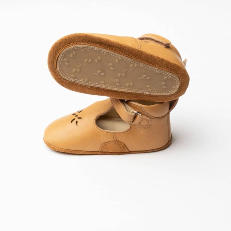 Chaussons "basile" de couleur camel deux bouts