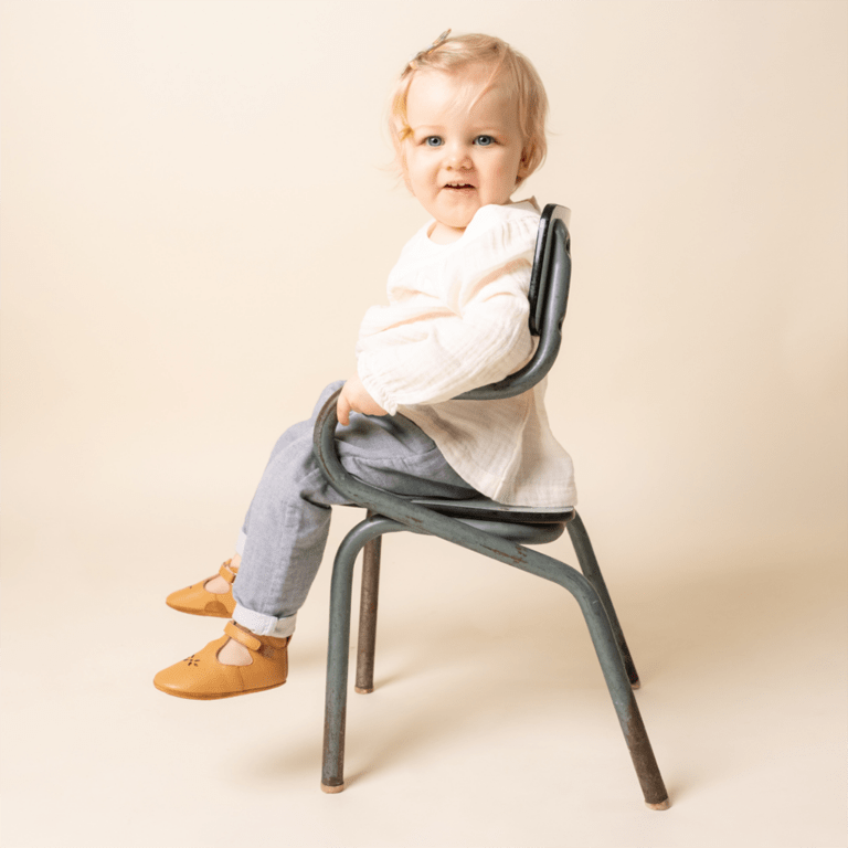 Chaussons "basile" de couleur camel deux bouts