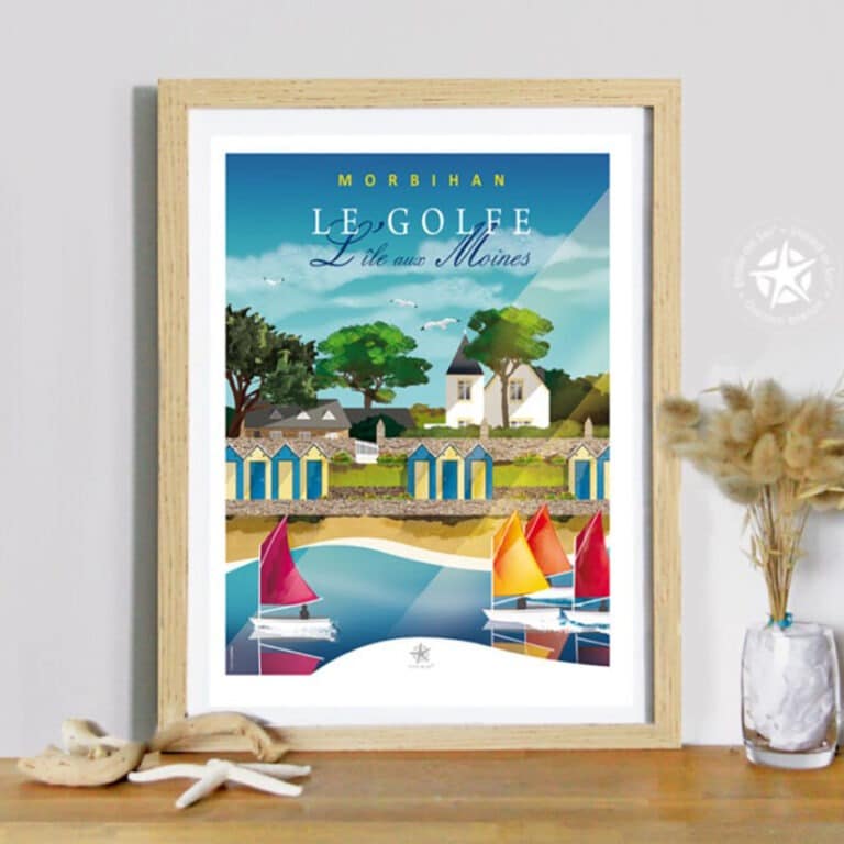 affiche l'île aux moines du golfe ambiance