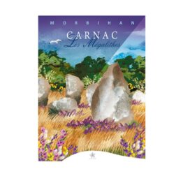 affiche des mégalithes de Carnac vue de face sur fond blanc