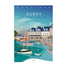 carte port à Auray, vue de face sur fond blanc