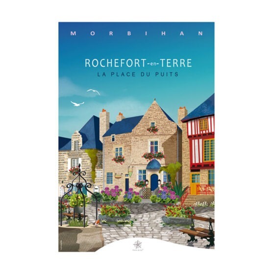 carte Rochefort En Terre, vue de face sur fond blanc