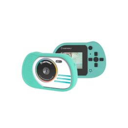 Appareil photo kidycam bleu cyan fond blanc