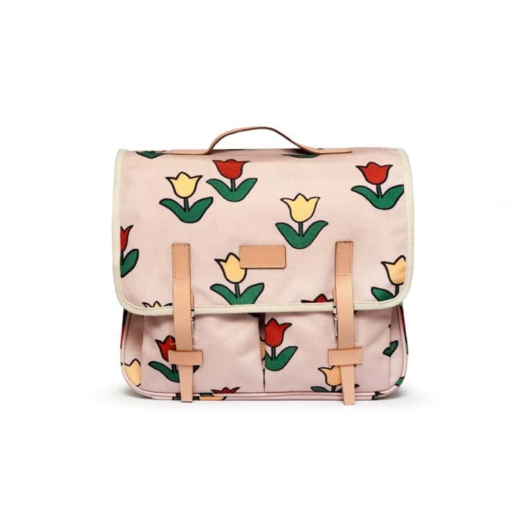 Un cartable au motif "tulipes" de la marque jojo factory