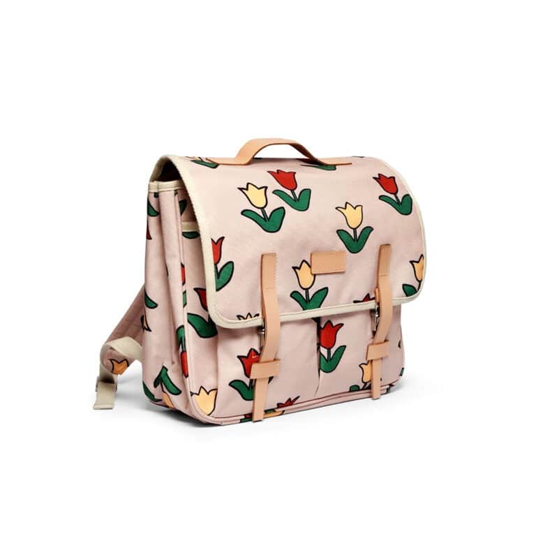 Un cartable au motif "tulipes" de la marque jojo factory