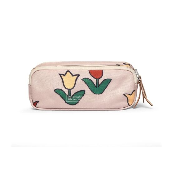 trousse avec deux compartiments motif tulipes de la marque jojo factory