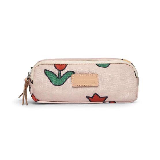 trousse avec deux compartiments motif tulipes de la marque jojo factory