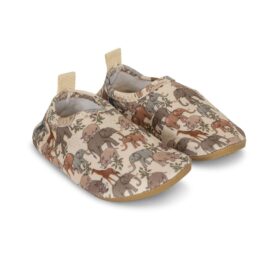 Chaussons de bain safari konges sur fond blanc