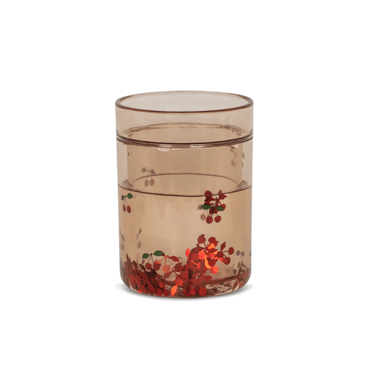 verre à paillettes cerise konges slojd