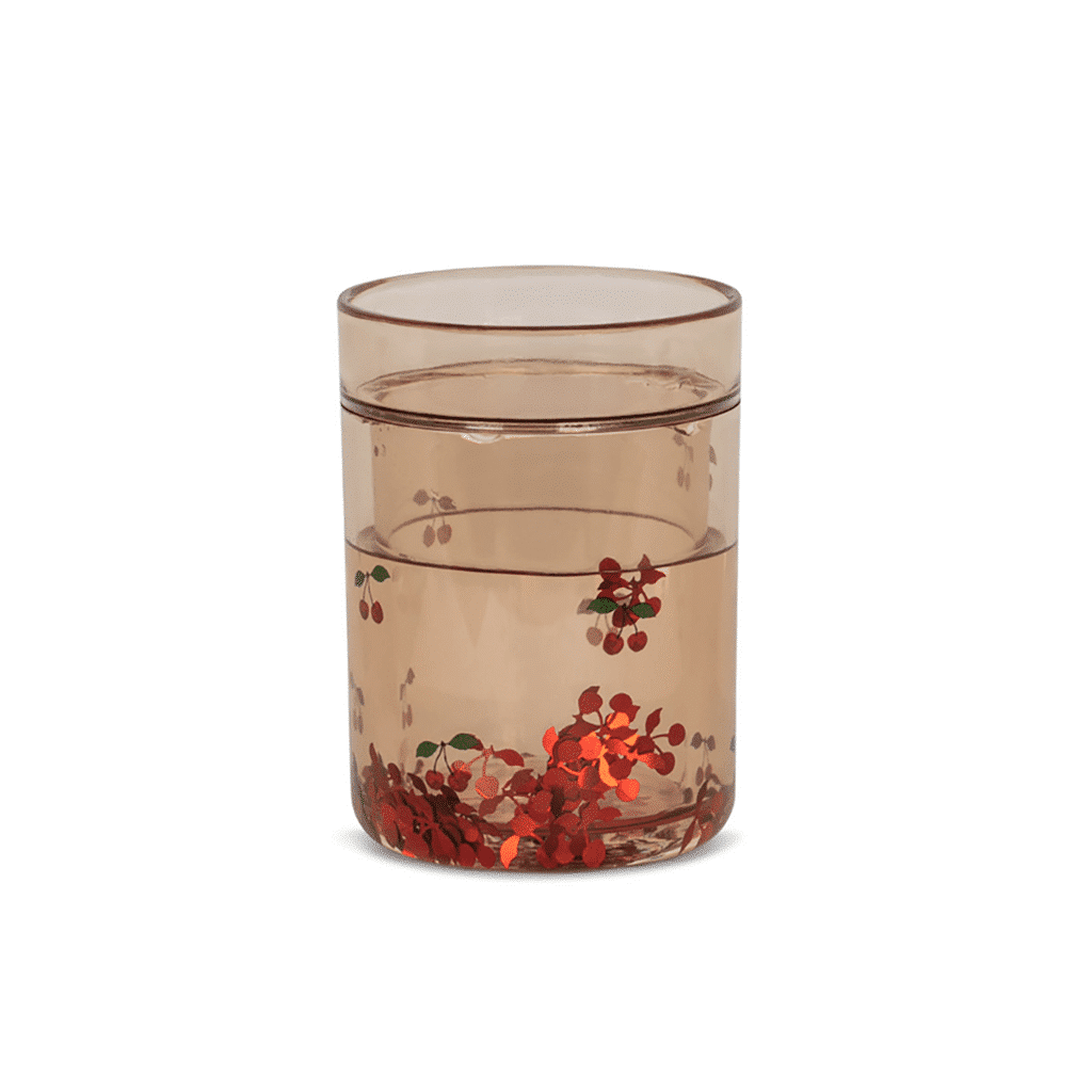 verre à paillettes cerise konges slojd