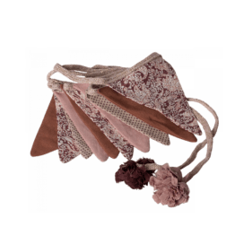 Guirlande de 10 fanions rose maileg sur fond blanc