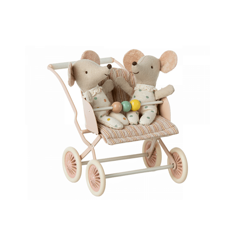 Poussette double pour souris ou lapins de la marque maileg