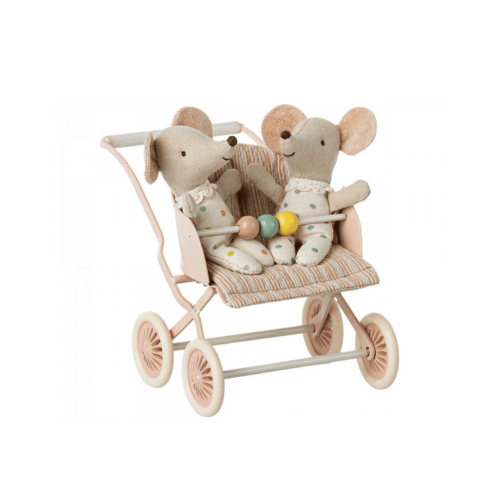 Poussette double pour souris ou lapins de la marque maileg