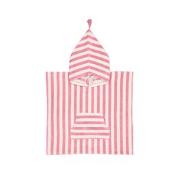 Un poncho de bain en éponge rose de la marque rose in april