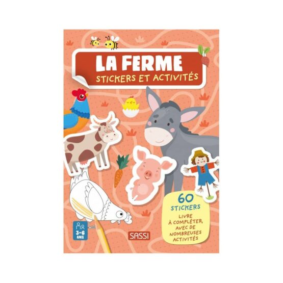 Livre activités et stickers sur la ferme de la marque sassi junior