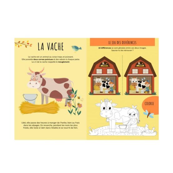 Livre activités et stickers sur la ferme de la marque sassi junior