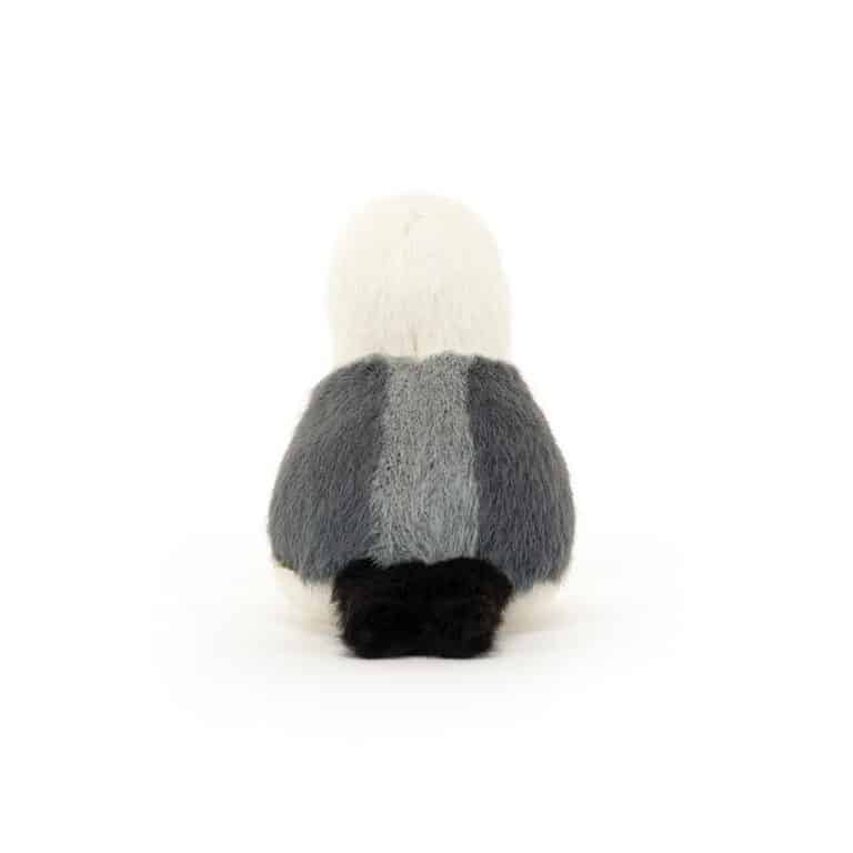 un mini doudou mouette, vue de dos sur fond blanc