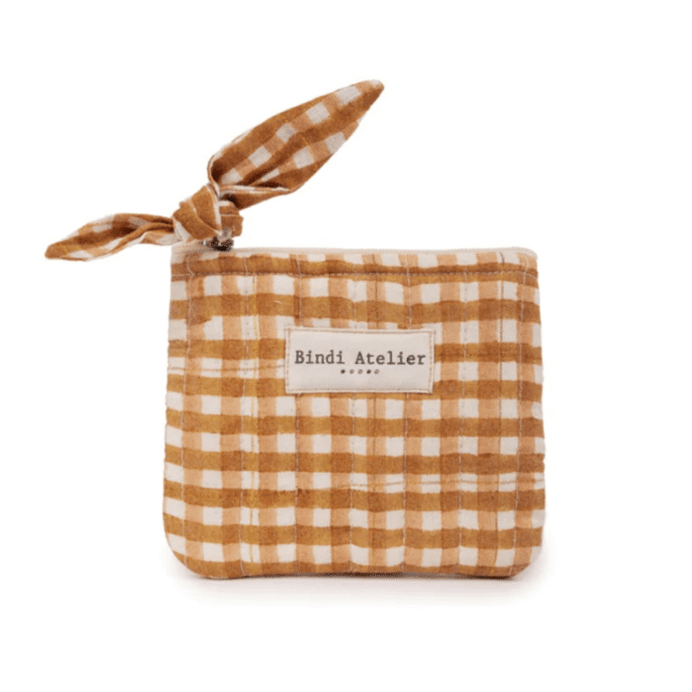 un porte monnaie au motif Tara Havane, vue de face sur fond blanc