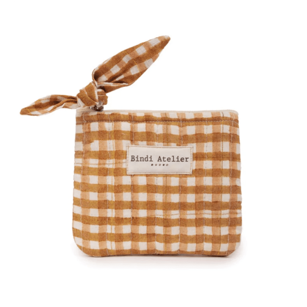 un porte monnaie au motif Tara Havane, vue de face sur fond blanc