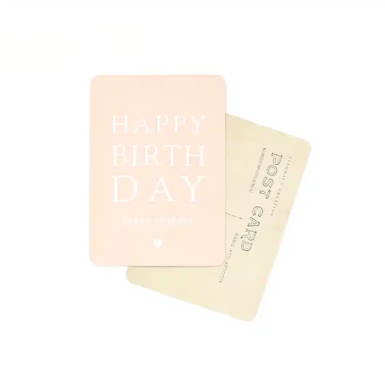 carte happy birthday rose nude cinq mai fond blanc