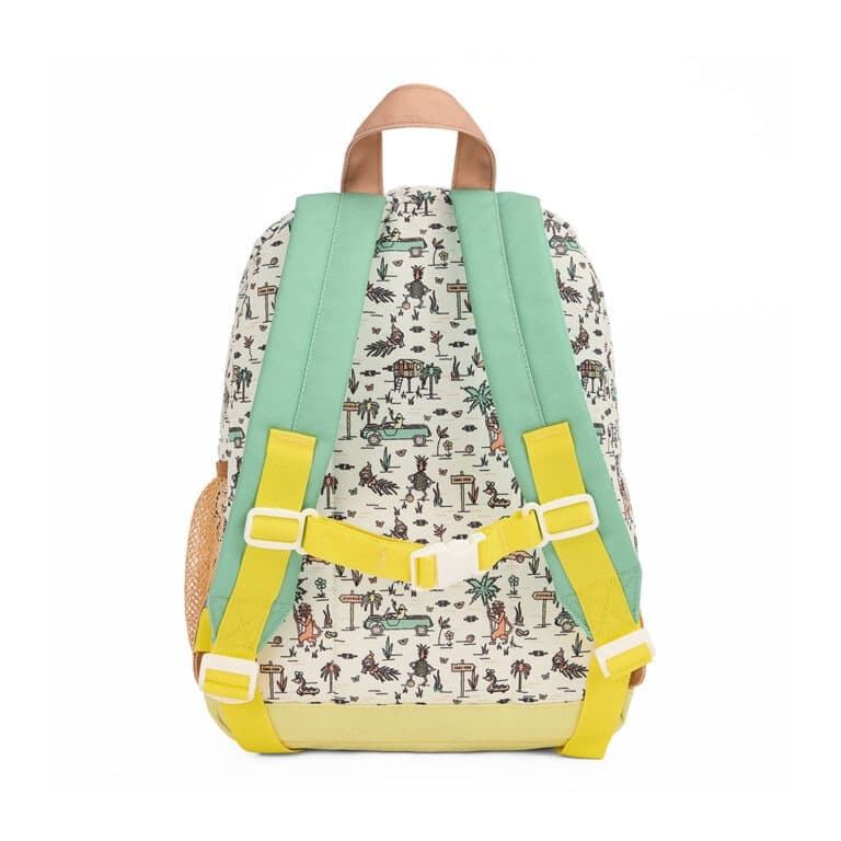 sac à dos "Jungly" de la marque Hello Hossy, vue de derrière sur fond blanc