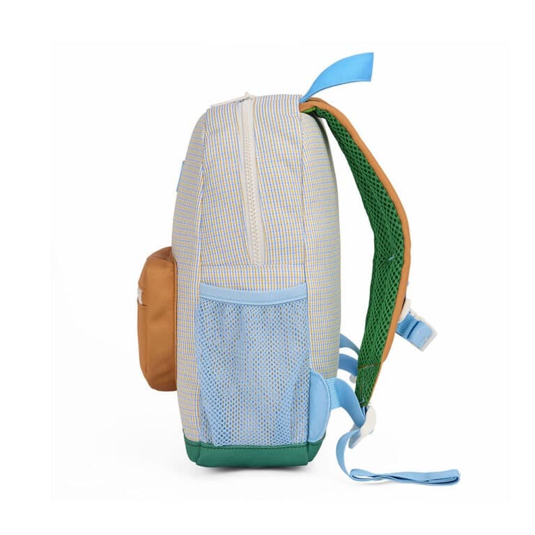 sac à dos Vichy de la marque Hello Hossy, vue de côté sur fond blanc