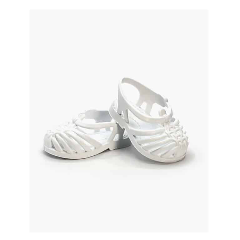 sandales plage méduse poupées, vue de face sur fond blanc