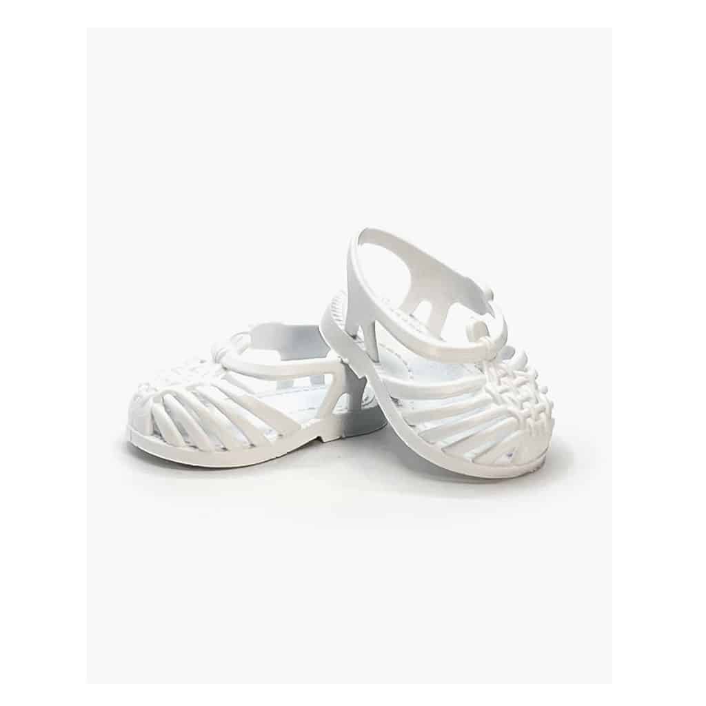 sandales plage méduse poupées, vue de face sur fond blanc