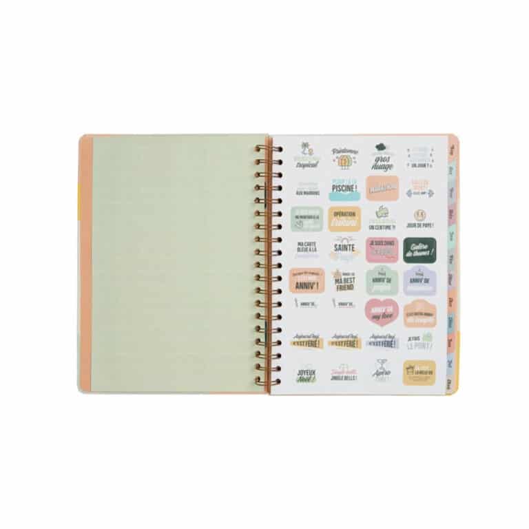Agenda semainier de la marque mr wonderful sur fond blanc