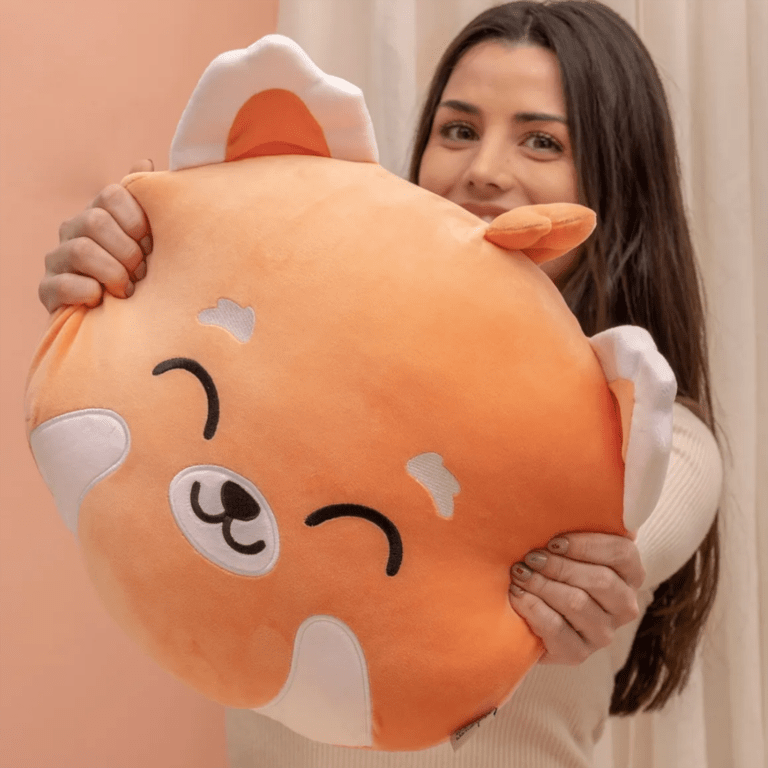 Un coussin tout doux et moelleux panda roux, ambiance