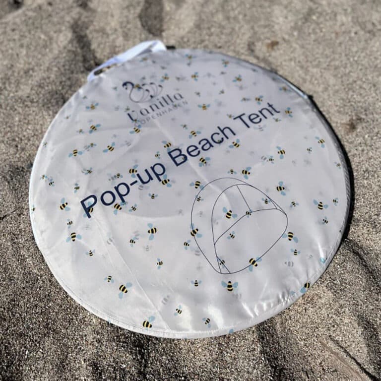 Tente de plage abeilles vanilla copenhagen sur fond blanc