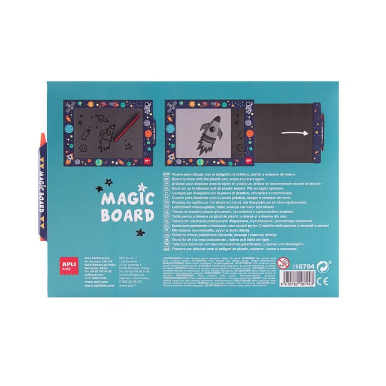 Tableau magique sur le thème de l'espace apli kids