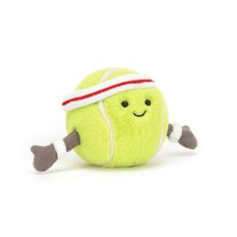 doudou balle de tennis, vue de face sur fond blanc