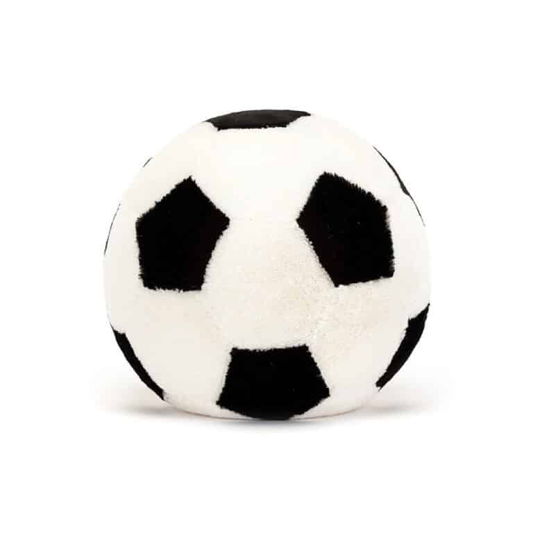 doudou ballon de foot, vue de derrière sur fond blanc