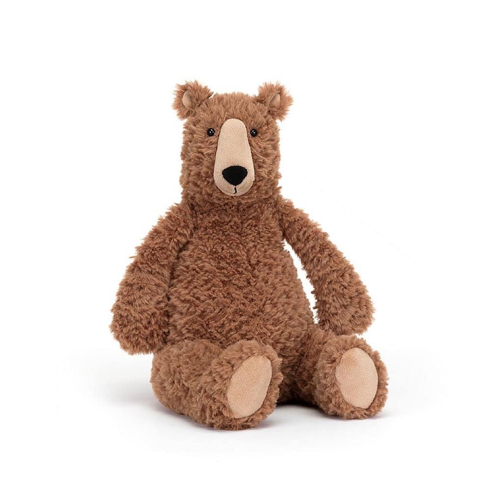 doudou Enzo l'ours, vue de face sur fond blanc