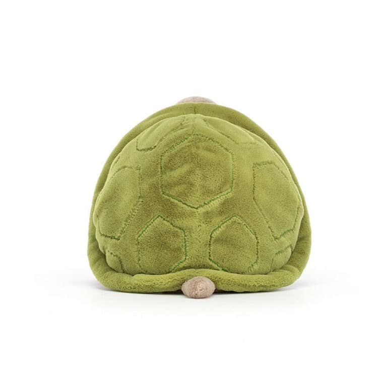 doudou tortue timmy, vue de dos sur fond