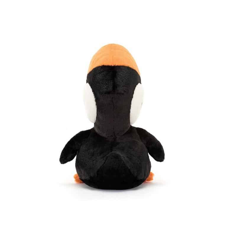 doudou toucan, vue de dos sur fond blanc