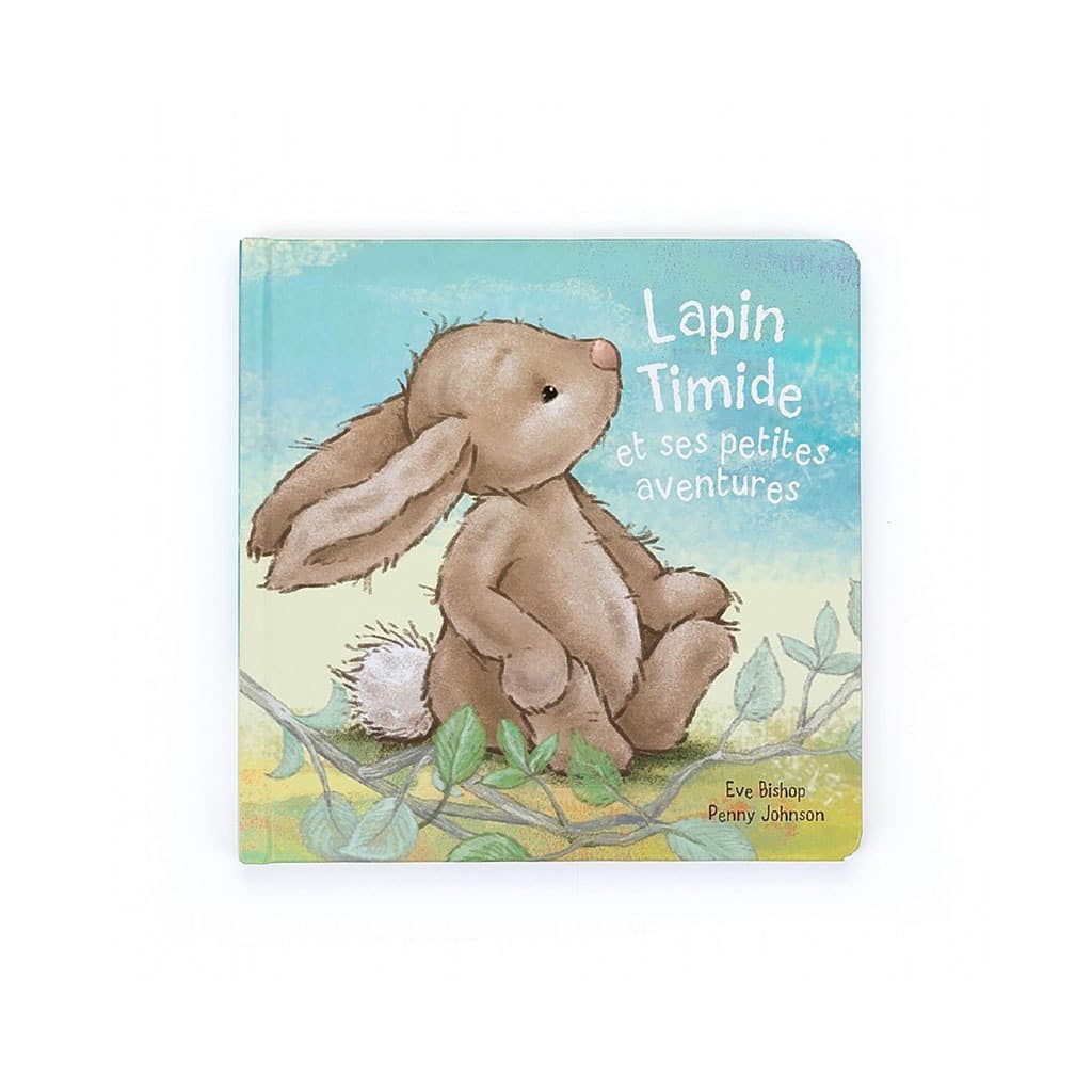 livre lapin timide et ses petites aventures, vue de face sur fond blanc