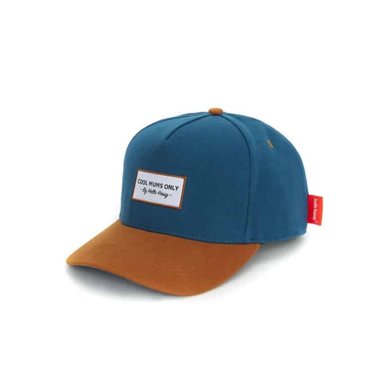 Casquette hello hossy bleu canard sur fond blanc