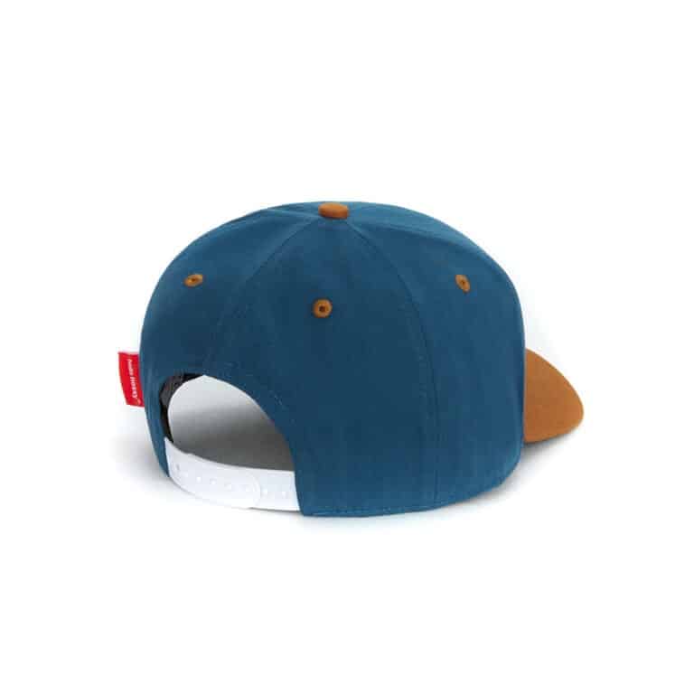 Casquette hello hossy bleu canard sur fond blanc