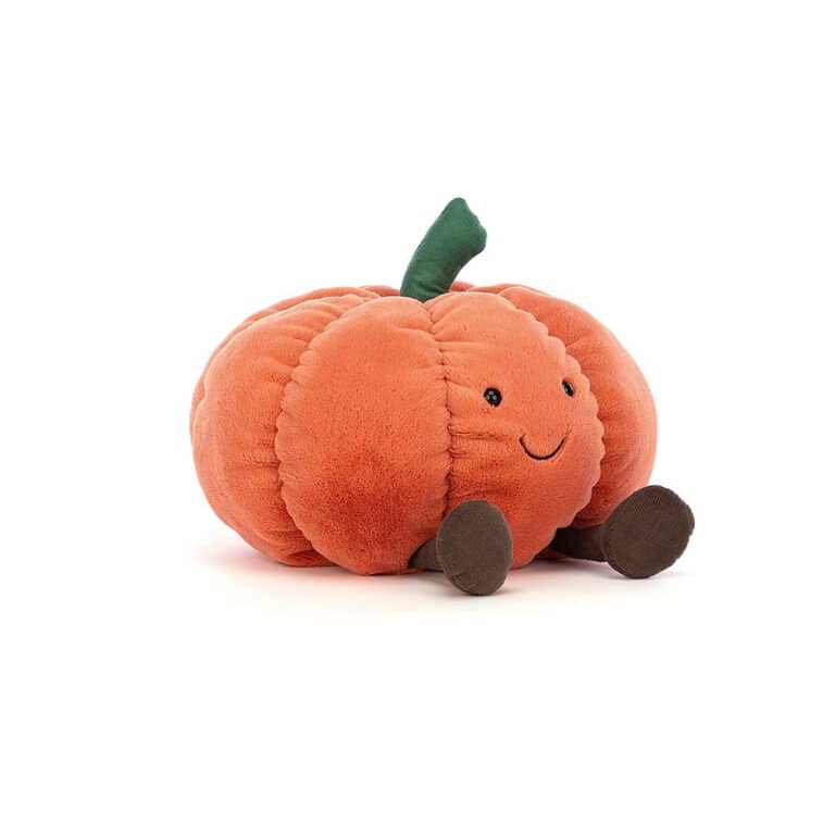 Doudou amuseable citrouille sur fond blanc