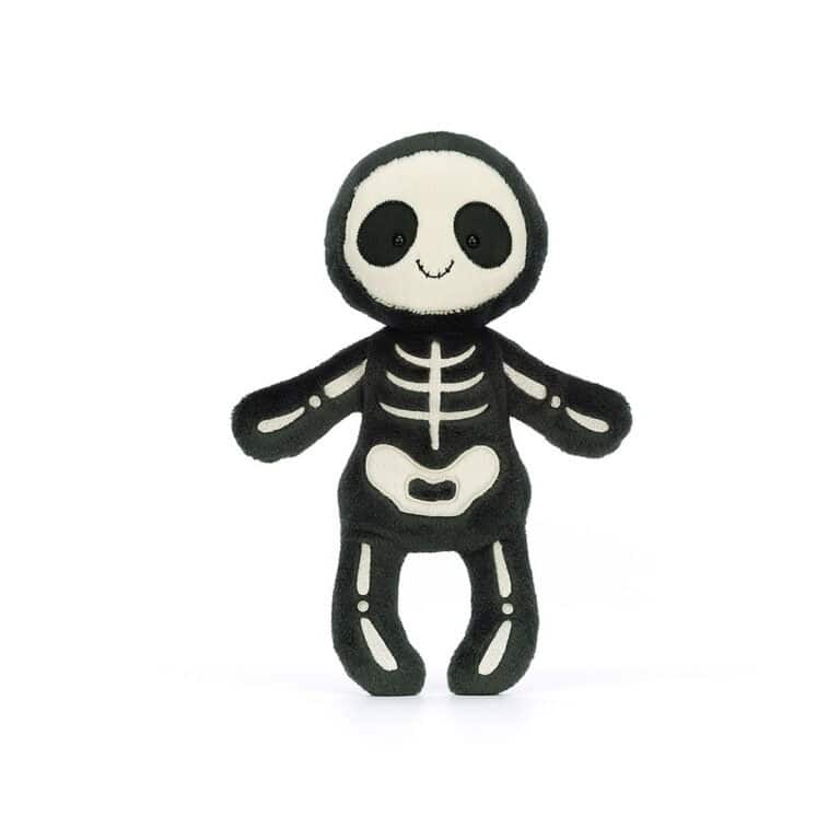 Skeleton Bob Jellycat - Doudou squelette bob de chez jellycat, sur fond blanc