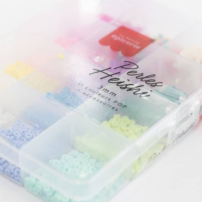 boîte perles heishi 3mm fermé de près