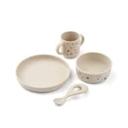 Set de vaisselle en silicone vivi liewood sur fond blanc