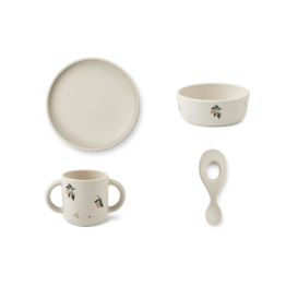 Set de vaisselle en silicone vivi liewood sur fond blanc