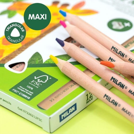 Boîte De 12 Crayons De Couleur Maxi - Milan