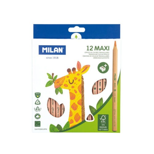 Boîte De 12 Crayons De Couleur Maxi Milan Little marmaille