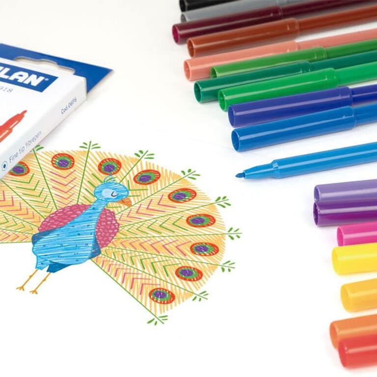 Boîte De 12 Feutres Pointes Fines A L'Eau - Milan