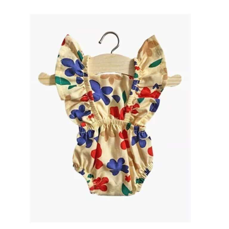 barboteuse rétro lou, vue de face sur fond blanc