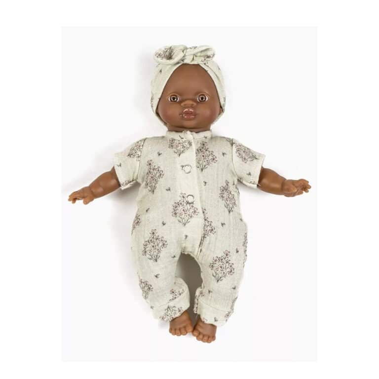 combinaison et bandeau pour babies, vue de face portée sur fond blanc